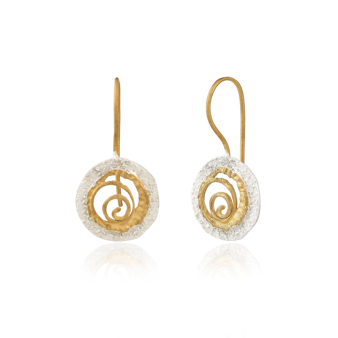 Silver & Gold Spiral Earrings