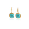 Turquoise Square Checkerboard Earrings