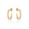 Silver Dot Gold Hoop Earrings