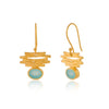 Aqua Chalcedony Gold Line Earrings