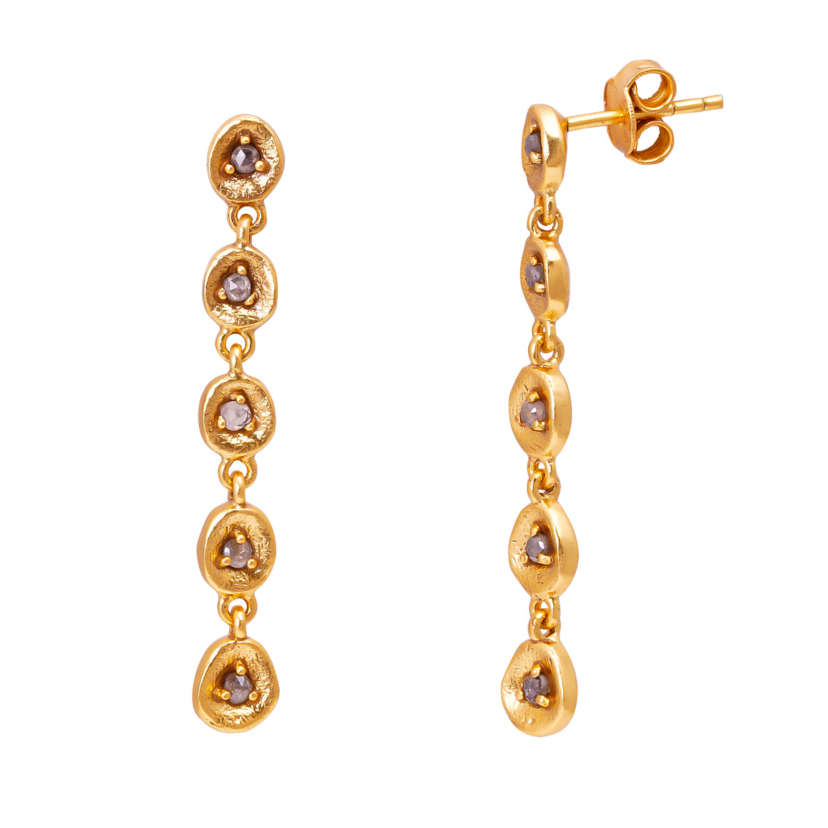 Polki Diamond Gold Drop Earrings