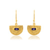 Iolite Textured Gold Earrings