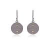 Black Disc with Gold Dot Earrings