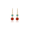 Turquoise Red Onyx Earrings