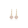 Pink Chalcedony Square Drop Earrings