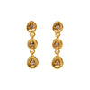 Diamond Gold Three-Stone Earrings