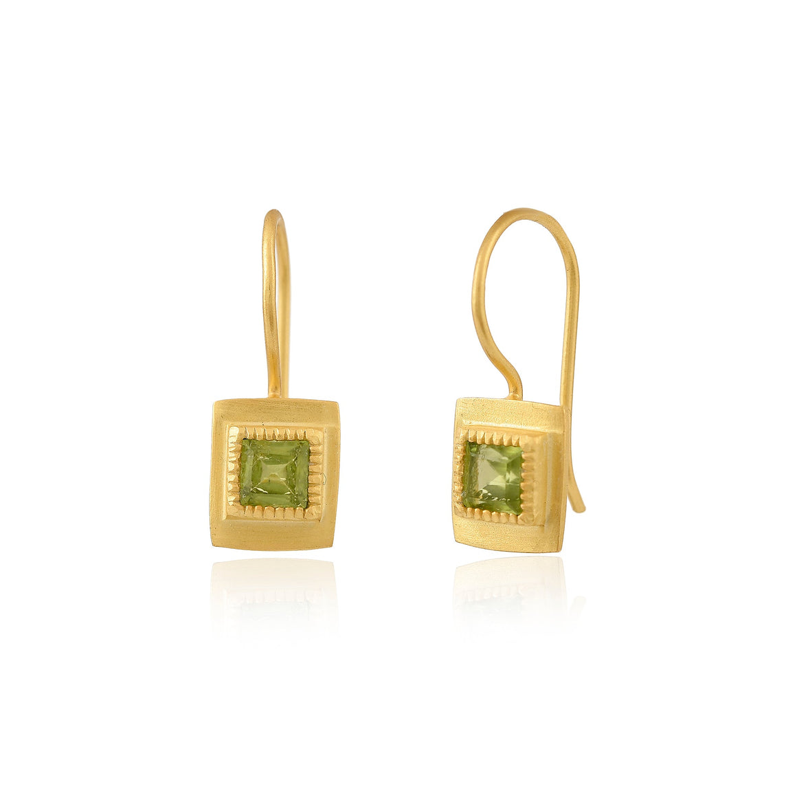 Peridot Square Earrings