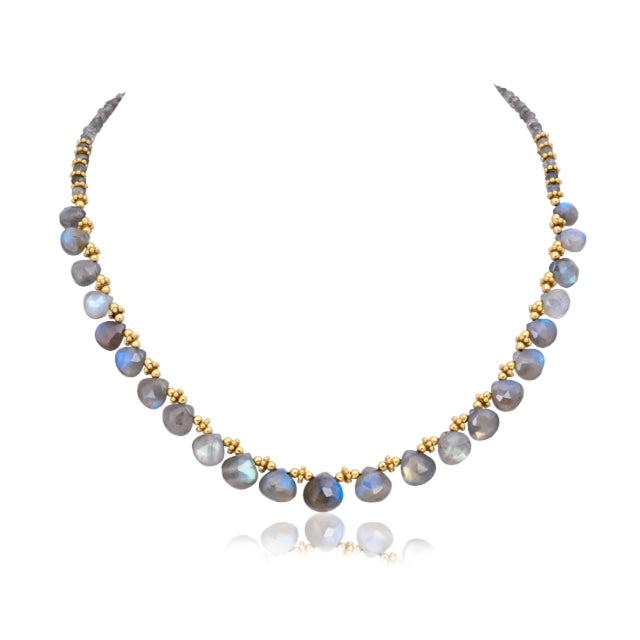 Labradorite Oval and Pear Bead Necklace