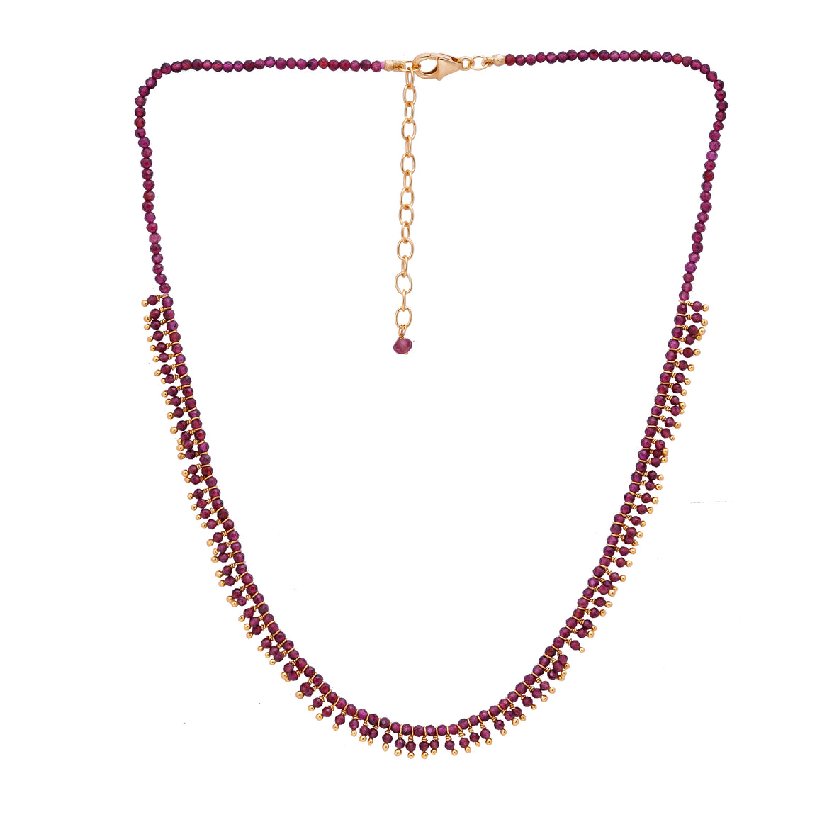 Garnet Beads Accented with Gold Wire & Beads